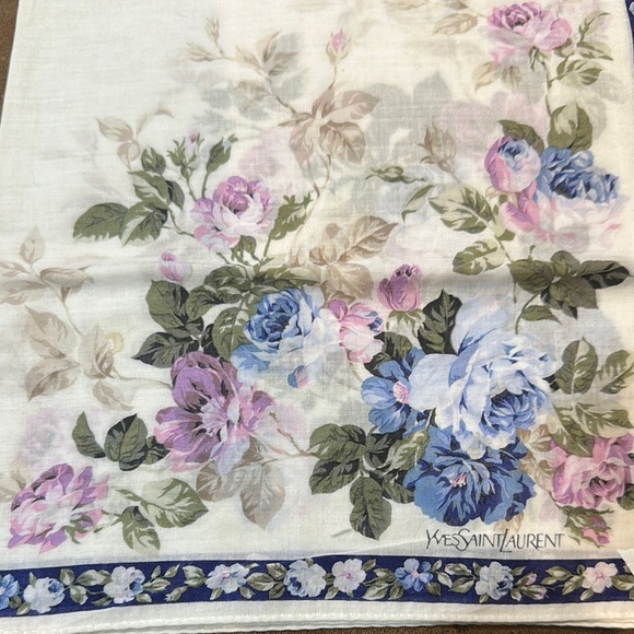 SOLD Yves Saint Laurent Floral Scarf - Vintage Rare New - Picture 4 of 5